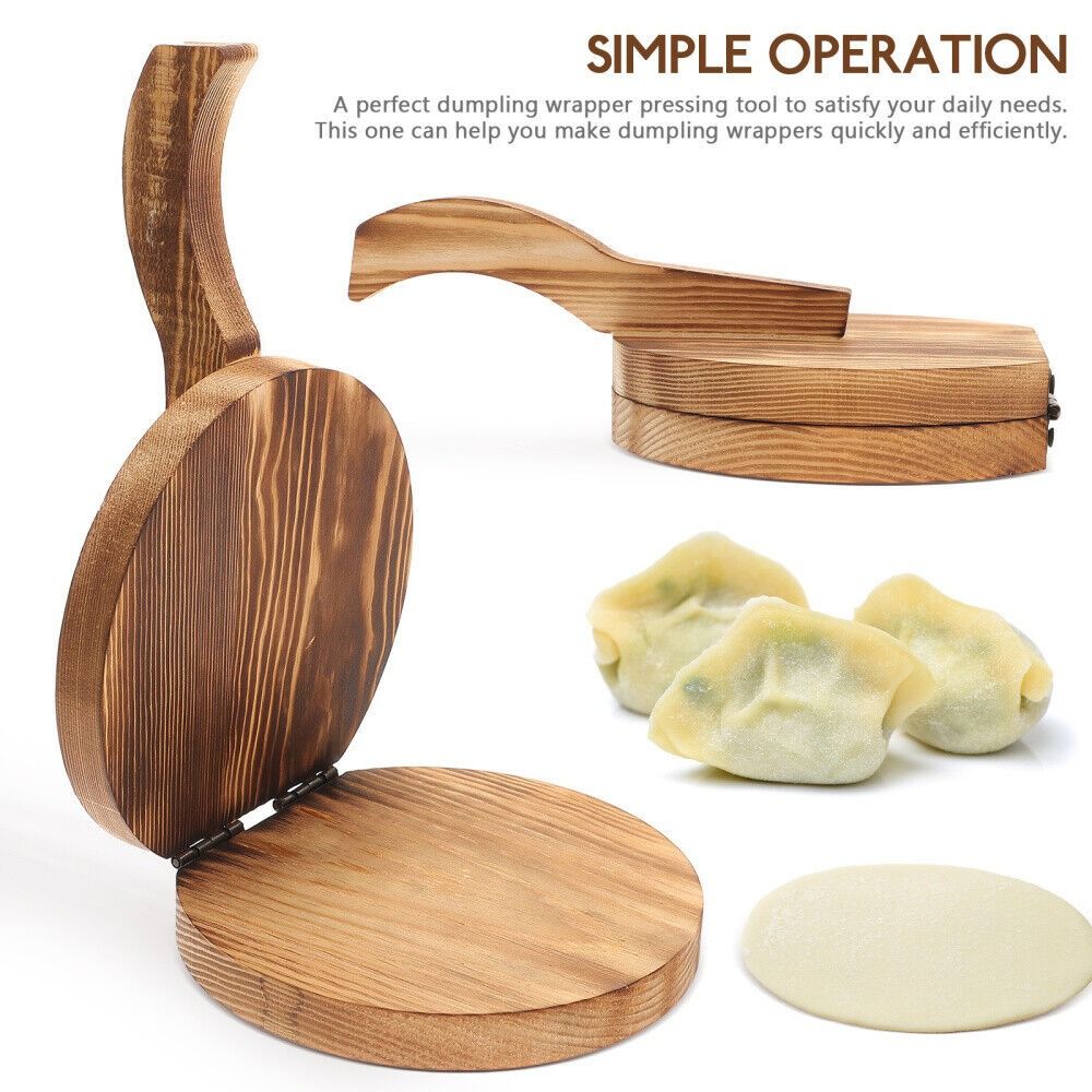 Dumpling Press Set - Prensador de masa de madera Chapati,