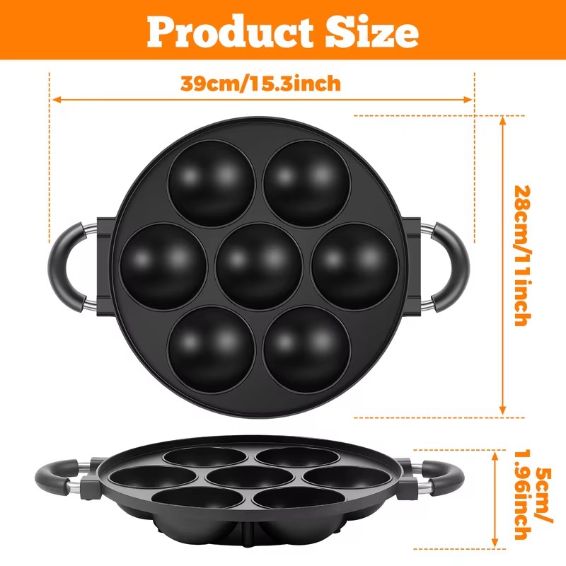 Molde de aluminio con 7 cavida - Takoyaki Grill Plate reseña y precio